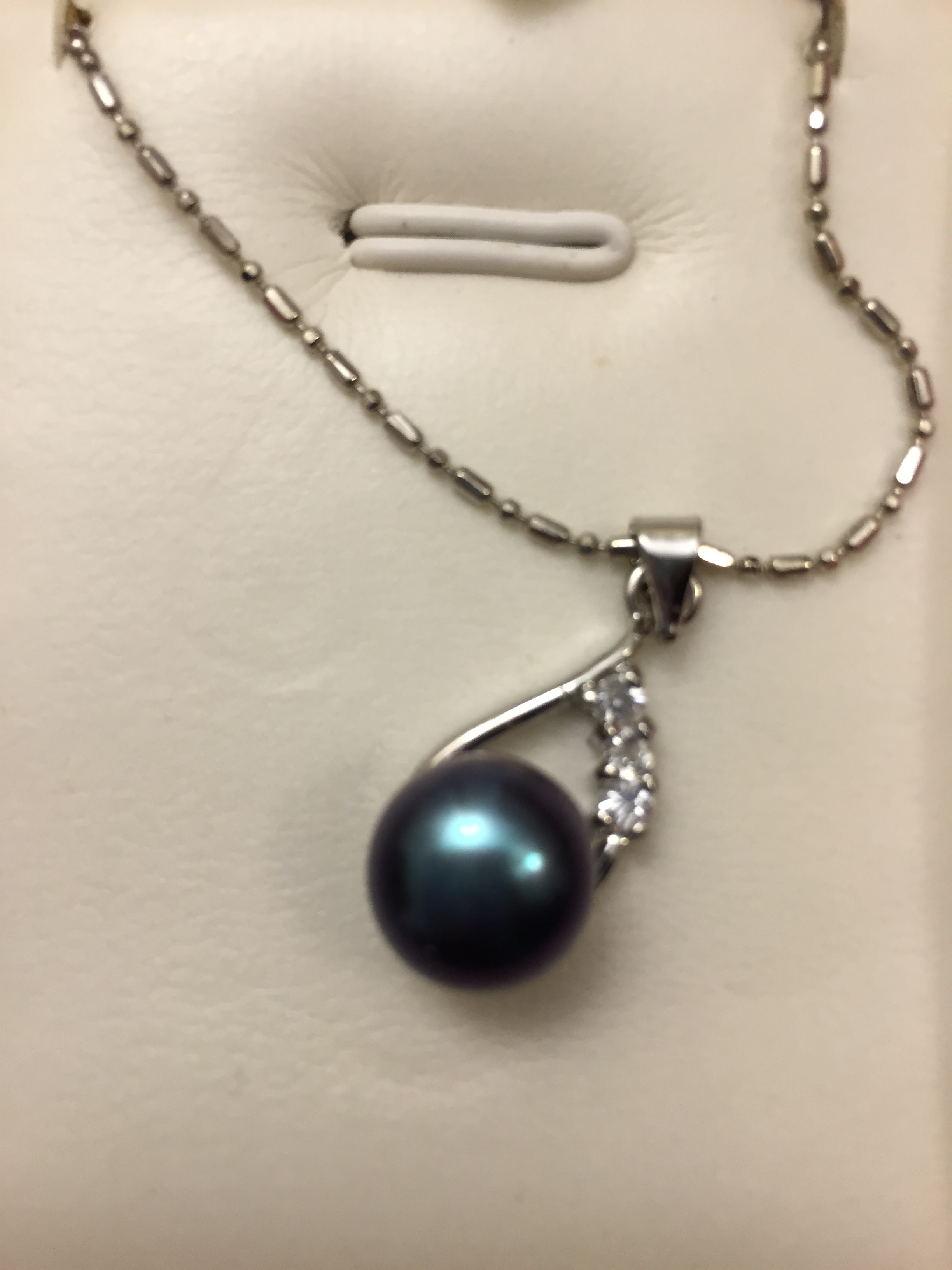9mm blue freshwater pearl necklace